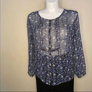 Jaclyn Smith sheer floral blouse